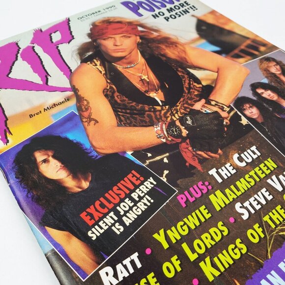 RIP Magazine Metallica Poison Cult Vai Ratt Slaughter VTG Oct. 1990 Unread Stock - Picture 11 of 11